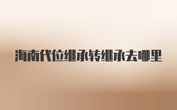 海南代位继承转继承去哪里