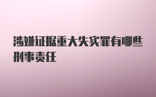 涉嫌证据重大失实罪有哪些刑事责任