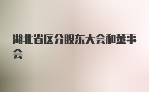 湖北省区分股东大会和董事会