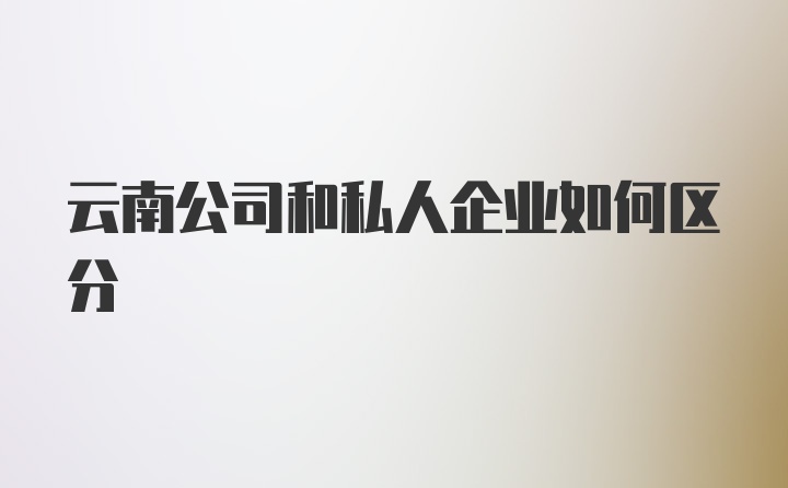 云南公司和私人企业如何区分