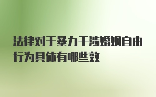 法律对于暴力干涉婚姻自由行为具体有哪些效