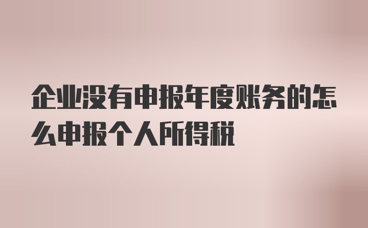 企业没有申报年度账务的怎么申报个人所得税