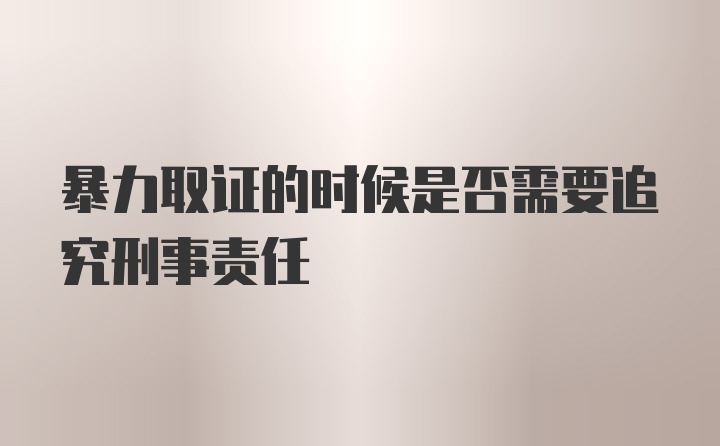 暴力取证的时候是否需要追究刑事责任