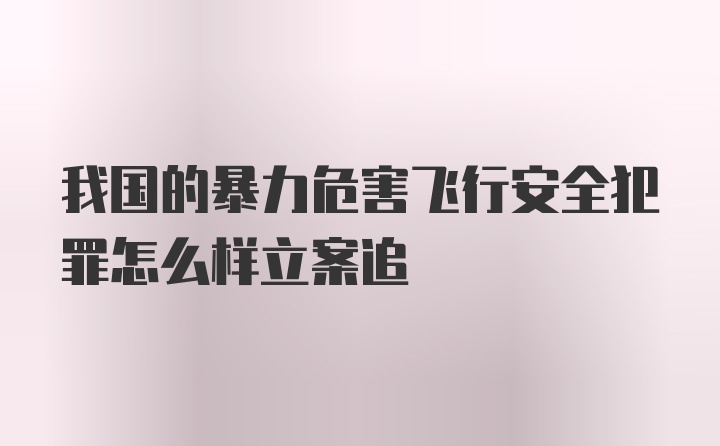 我国的暴力危害飞行安全犯罪怎么样立案追