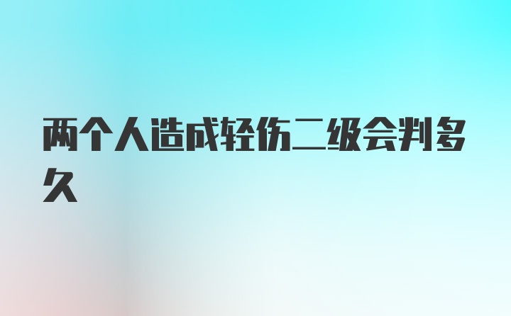 两个人造成轻伤二级会判多久