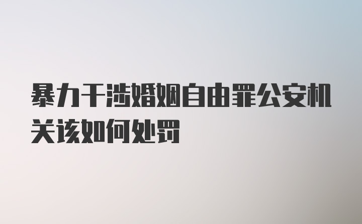 暴力干涉婚姻自由罪公安机关该如何处罚