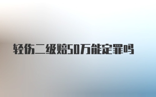 轻伤二级赔50万能定罪吗