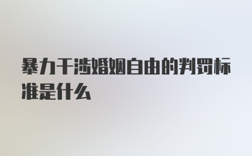 暴力干涉婚姻自由的判罚标准是什么