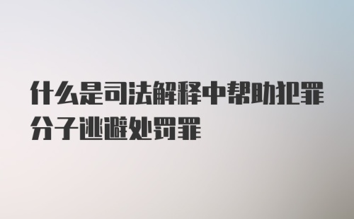 什么是司法解释中帮助犯罪分子逃避处罚罪