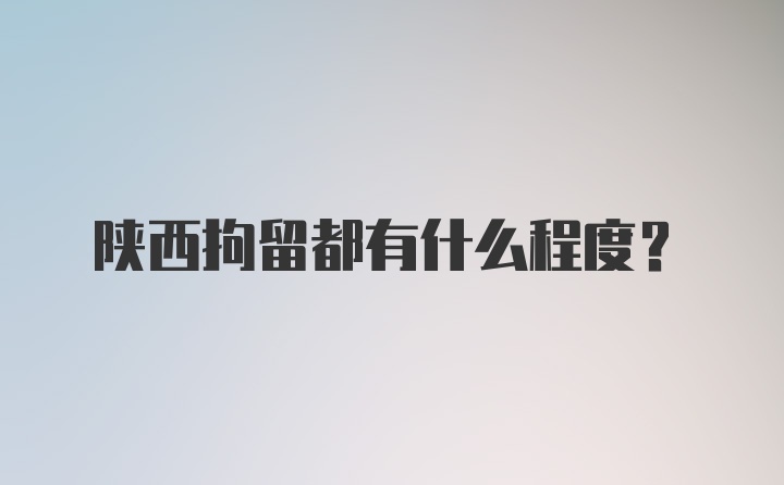 陕西拘留都有什么程度？