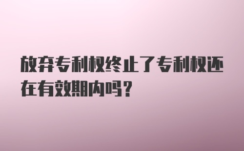 放弃专利权终止了专利权还在有效期内吗?