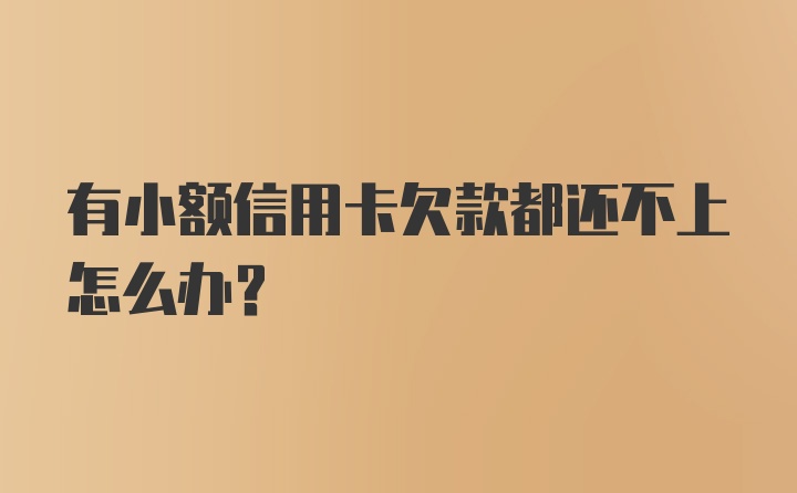 有小额信用卡欠款都还不上怎么办？