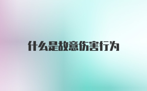 什么是故意伤害行为