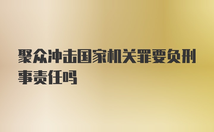 聚众冲击国家机关罪要负刑事责任吗