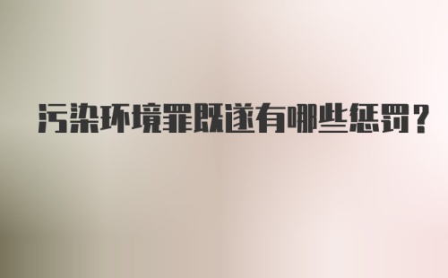 污染环境罪既遂有哪些惩罚?