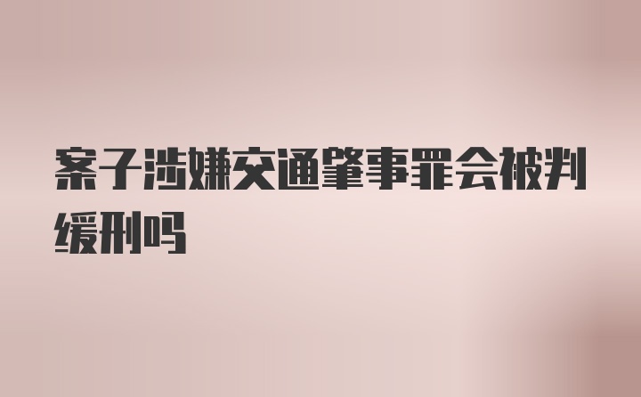 案子涉嫌交通肇事罪会被判缓刑吗