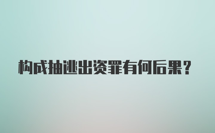 构成抽逃出资罪有何后果？