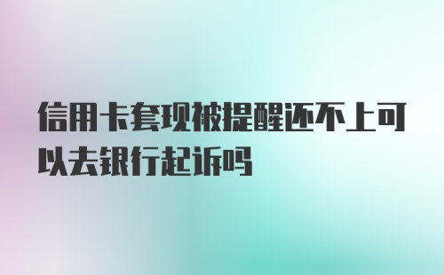 信用卡套现被提醒还不上可以去银行起诉吗