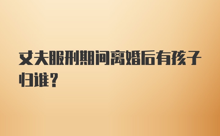 丈夫服刑期间离婚后有孩子归谁？