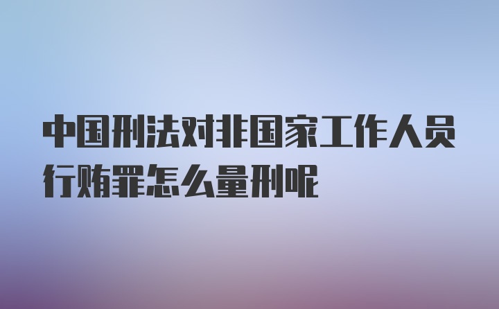 中国刑法对非国家工作人员行贿罪怎么量刑呢