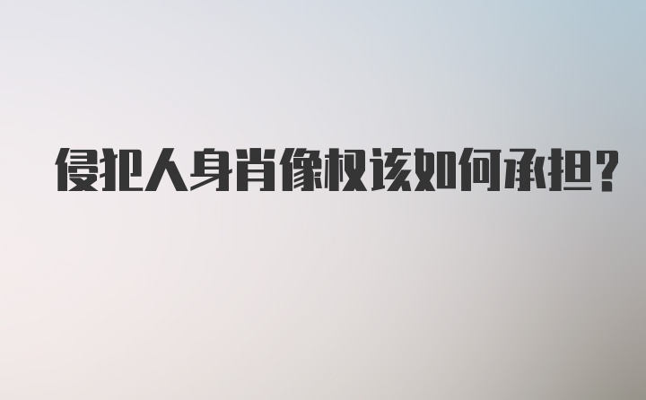 侵犯人身肖像权该如何承担？