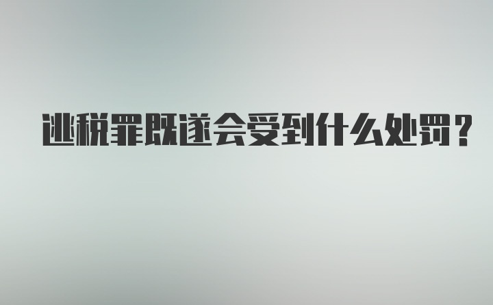 逃税罪既遂会受到什么处罚？