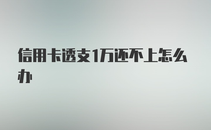 信用卡透支1万还不上怎么办