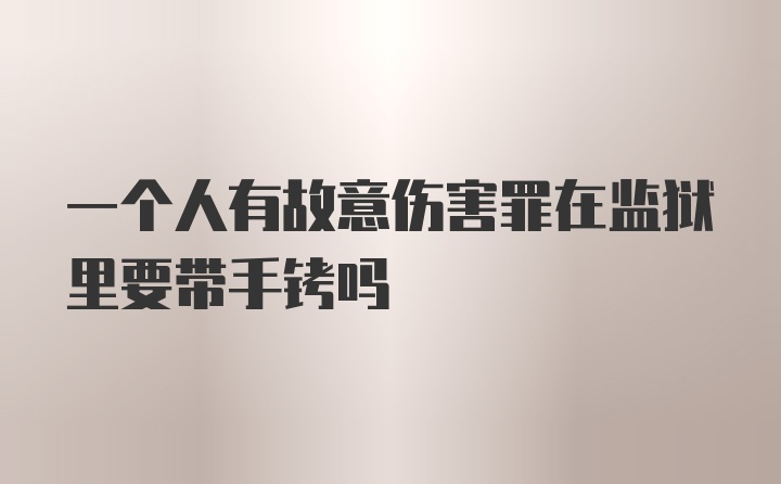 一个人有故意伤害罪在监狱里要带手铐吗