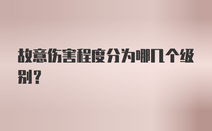 故意伤害程度分为哪几个级别？