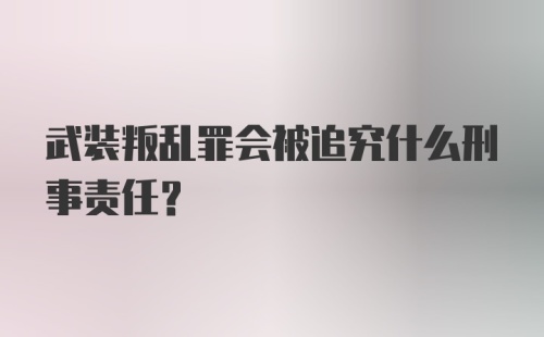 武装叛乱罪会被追究什么刑事责任?