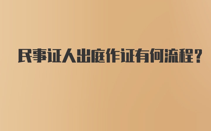 民事证人出庭作证有何流程？