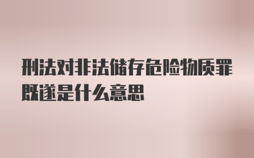 刑法对非法储存危险物质罪既遂是什么意思