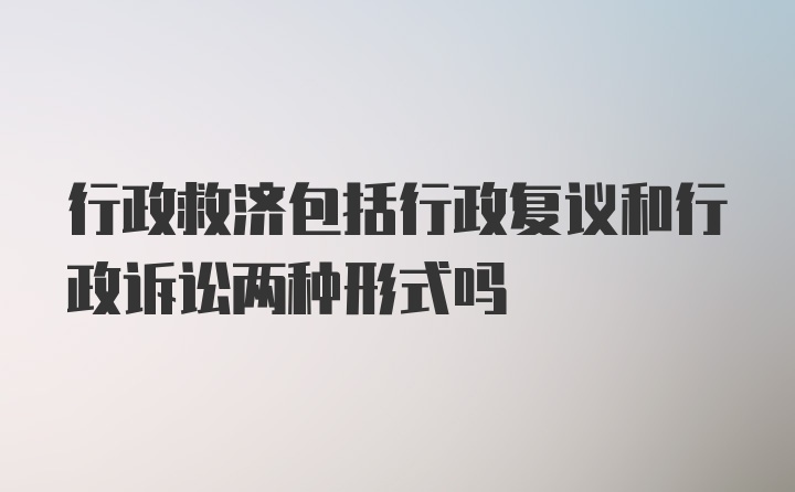 行政救济包括行政复议和行政诉讼两种形式吗