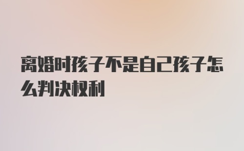 离婚时孩子不是自己孩子怎么判决权利