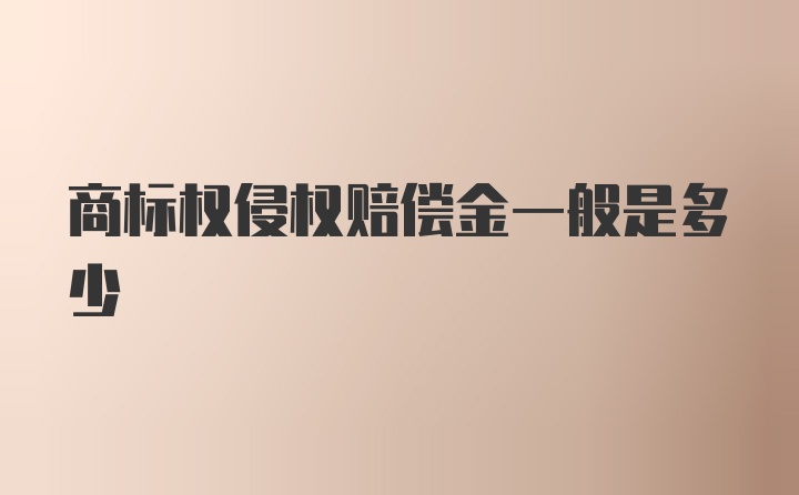 商标权侵权赔偿金一般是多少