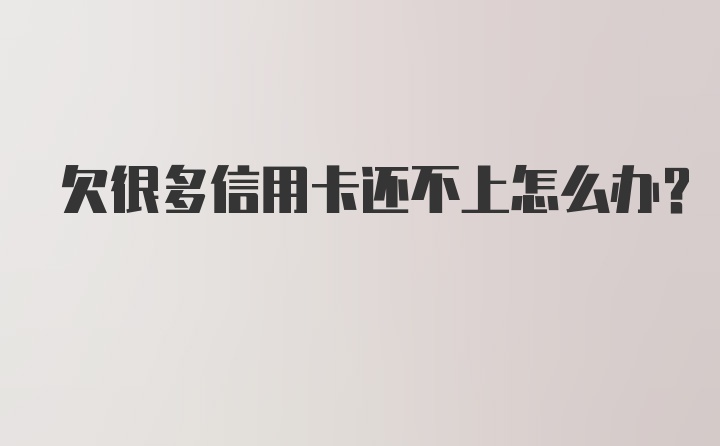 欠很多信用卡还不上怎么办？