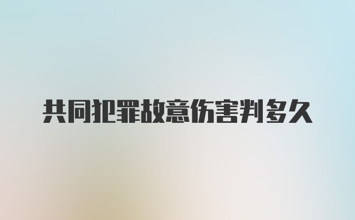 共同犯罪故意伤害判多久