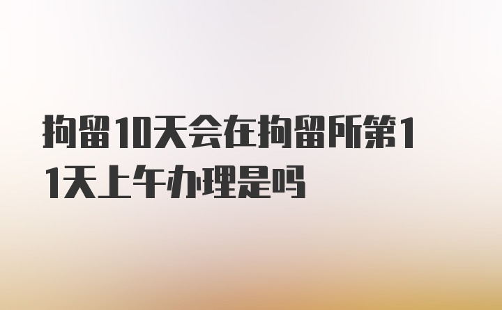 拘留10天会在拘留所第11天上午办理是吗