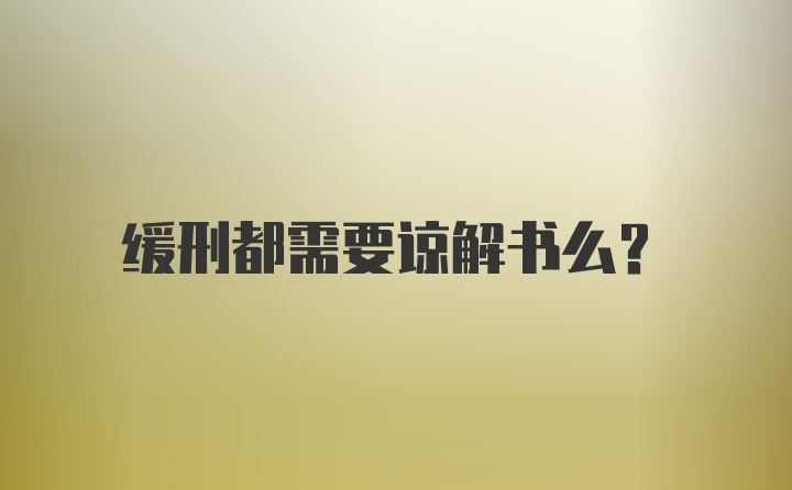 缓刑都需要谅解书么？