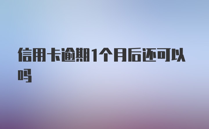 信用卡逾期1个月后还可以吗