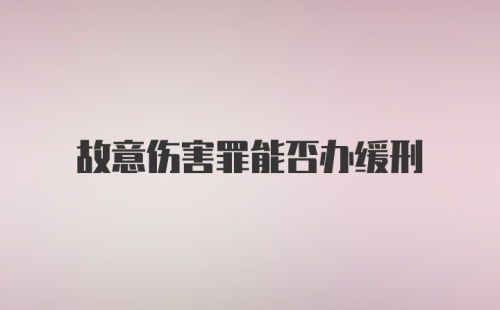 故意伤害罪能否办缓刑