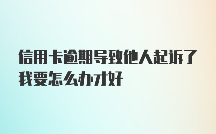 信用卡逾期导致他人起诉了我要怎么办才好