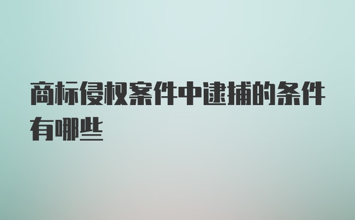 商标侵权案件中逮捕的条件有哪些