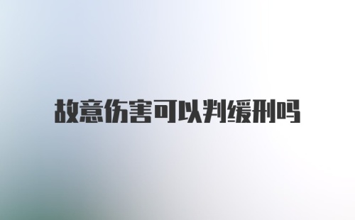 故意伤害可以判缓刑吗