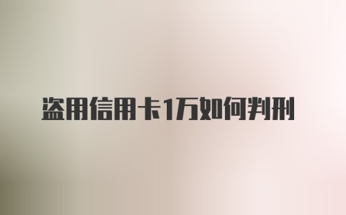 盗用信用卡1万如何判刑