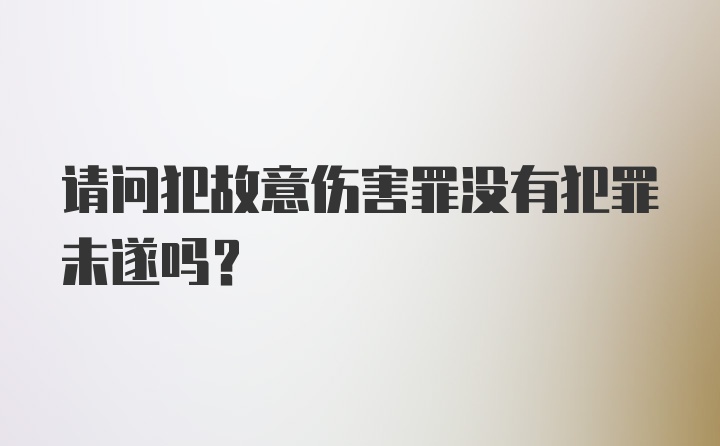 请问犯故意伤害罪没有犯罪未遂吗？