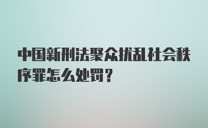 中国新刑法聚众扰乱社会秩序罪怎么处罚？