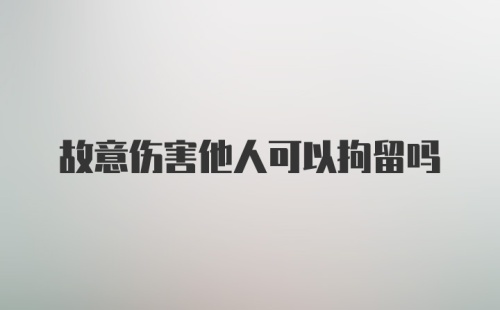 故意伤害他人可以拘留吗