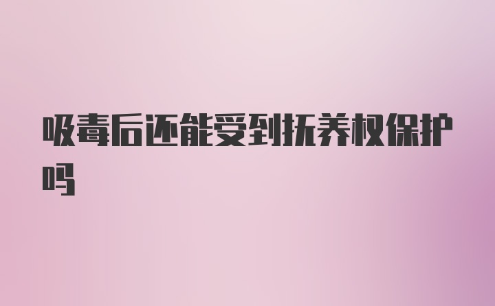 吸毒后还能受到抚养权保护吗