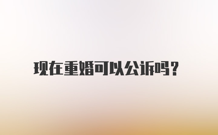 现在重婚可以公诉吗？